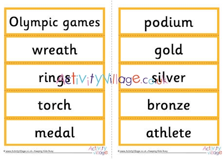 Olympic Word Cards