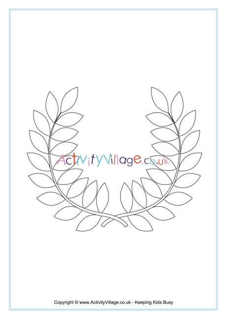 Olympic wreath colouring page