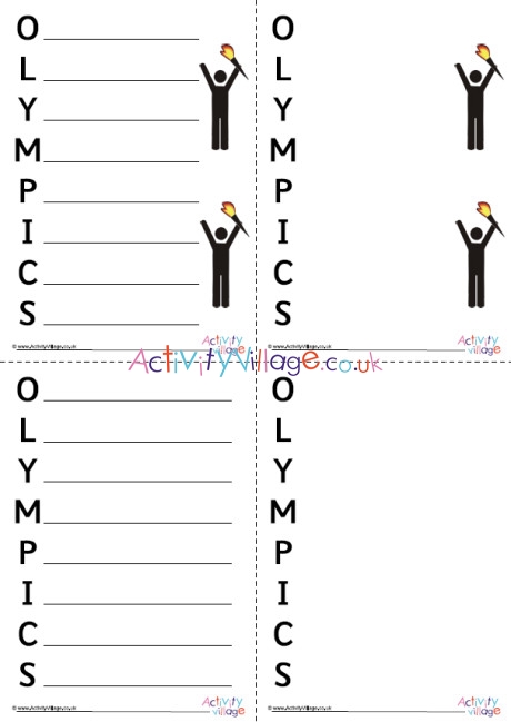 Olympics Acrostic Poem Printable