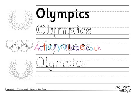Olympics handwriting worksheet
