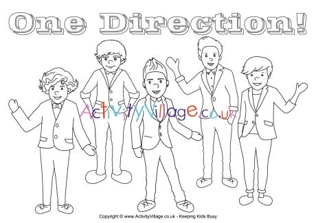 One Direction colouring page