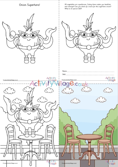 Onion Superhero colouring set