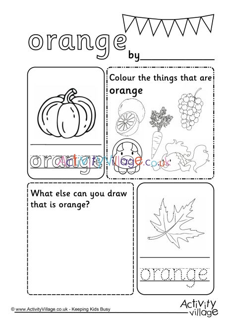 Orange Colour Worksheet