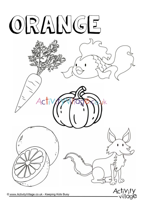Orange Things Colouring Page