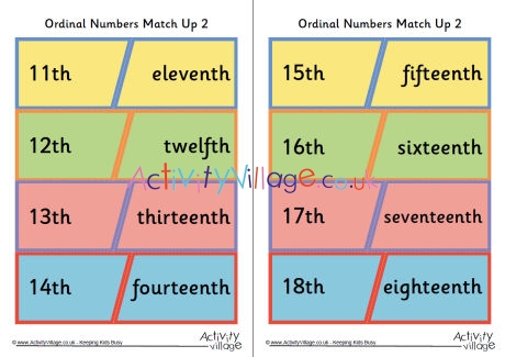 Ordinal numbers match up 2