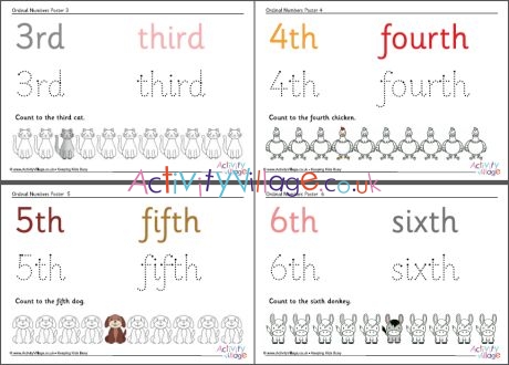 Ordinal numbers posters 1-10