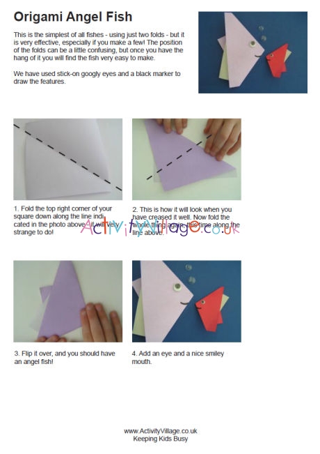 Origami angel fish instructions