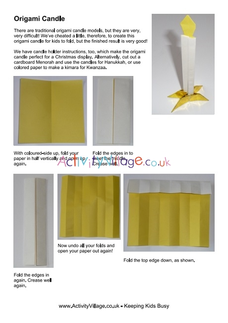 Origami candle instructions