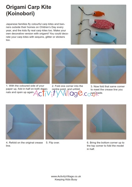 Origami carp kite instructions