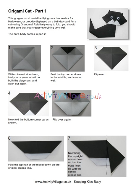 Origami cat 2 head instructions