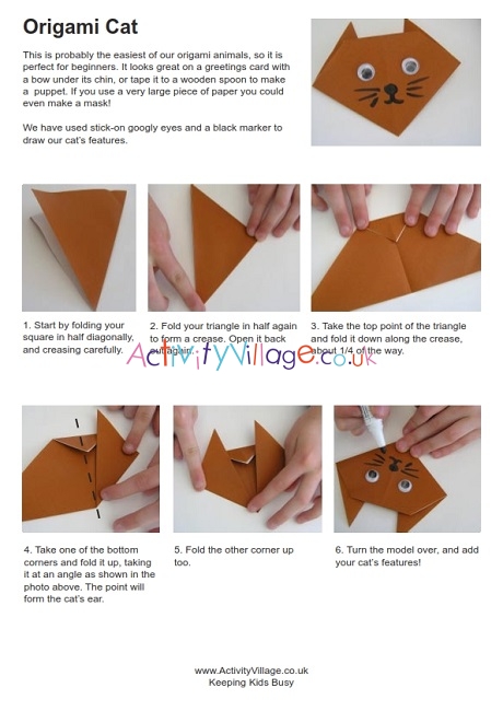 Origami cat instructions