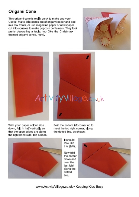 Origami cone instructions