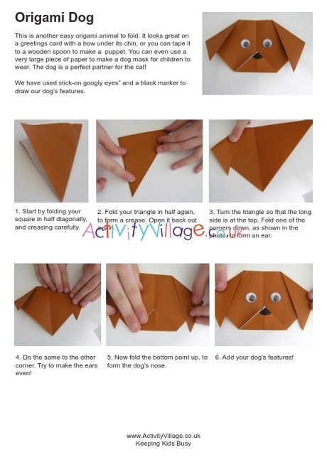 Origami dog instructions