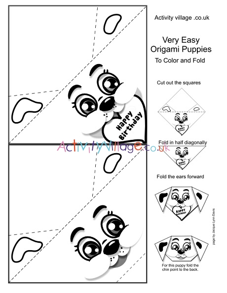 Origami dog printable