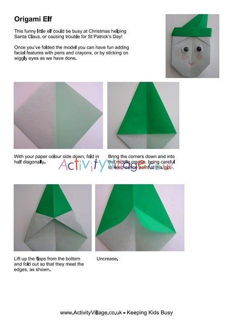 Origami elf instructions