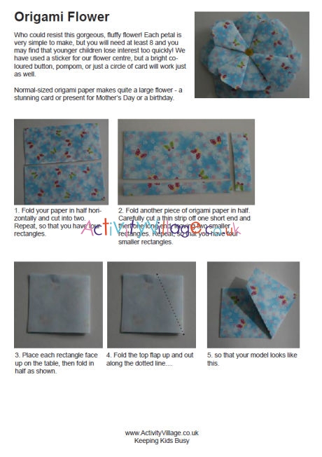 Origami flower instructions