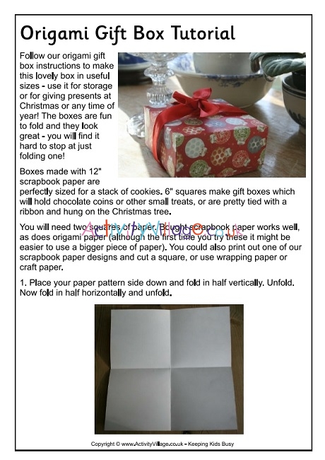 Origami gift box instructions