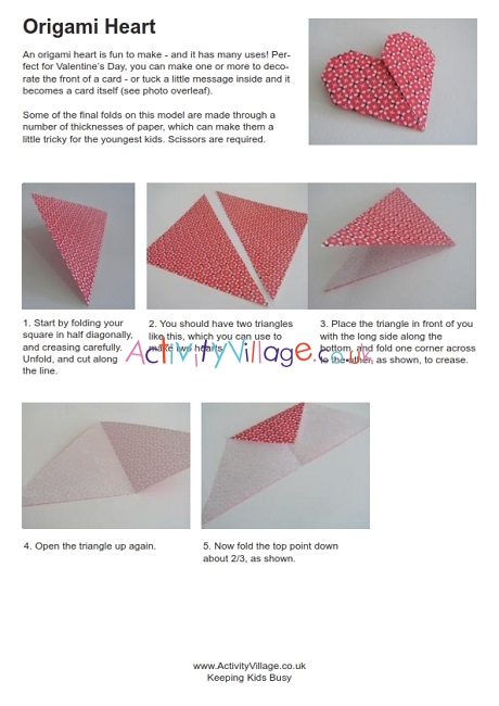 Origami heart instructions