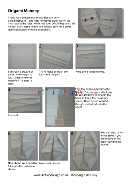 Origami mummy instructions