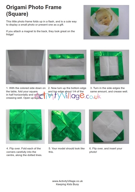 Origami photo frame instructions