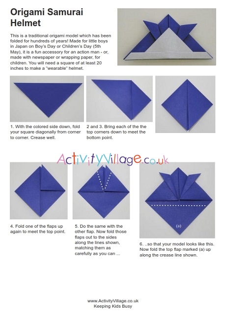 Origami samurai helmet instructions