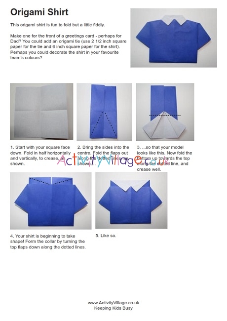 Origami shirt instructions
