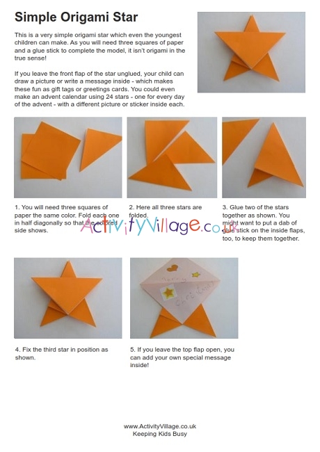 Origami star instructions