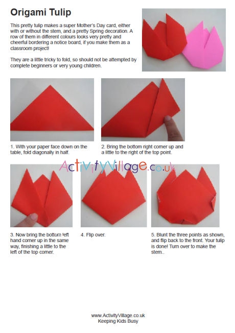 Origami tulip instructions