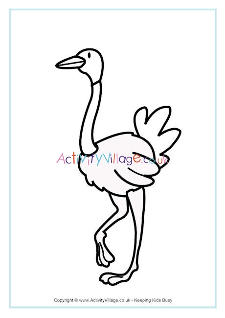 Ostrich Colouring Page 2