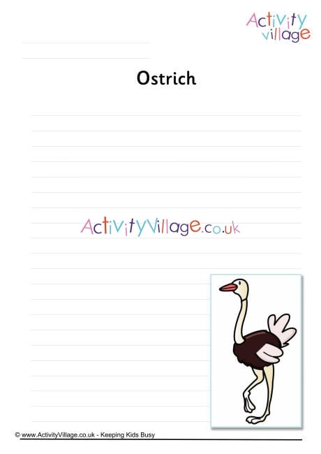 Ostrich writing page