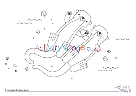 Otter colouring page 2