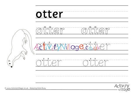 Otter Handwriting Worksheet