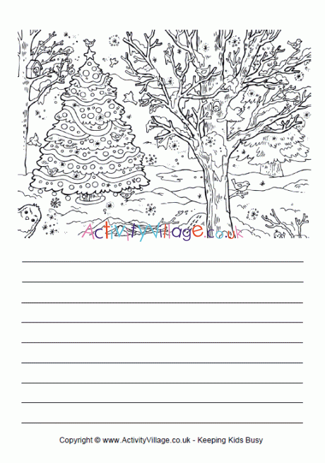Outdoor Christmas tree story paper
