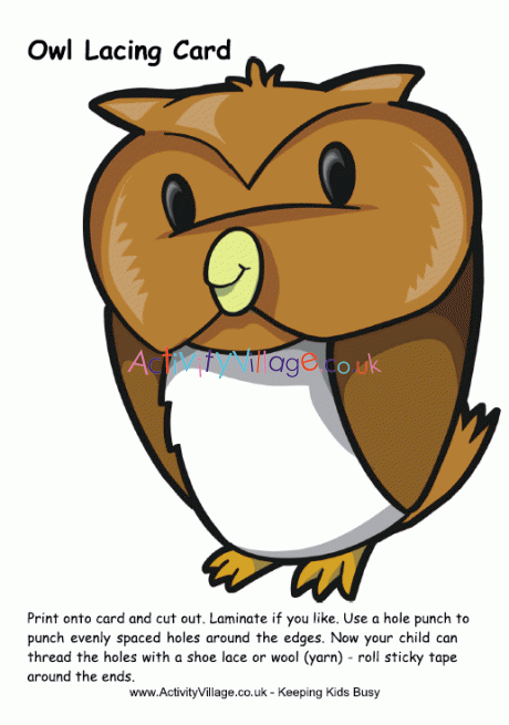 Owl lacing card