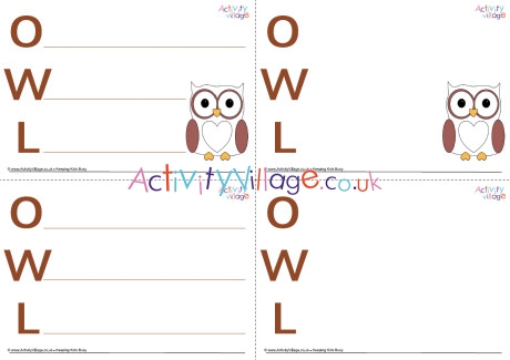 Owl Acrostic Poem Printable 2