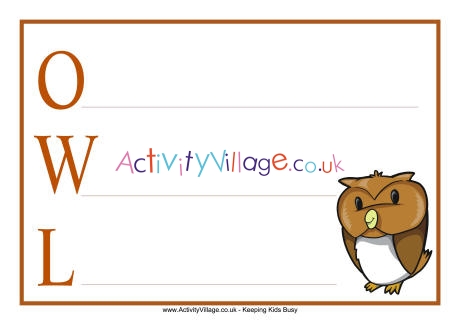 Owl acrostic poem printable 