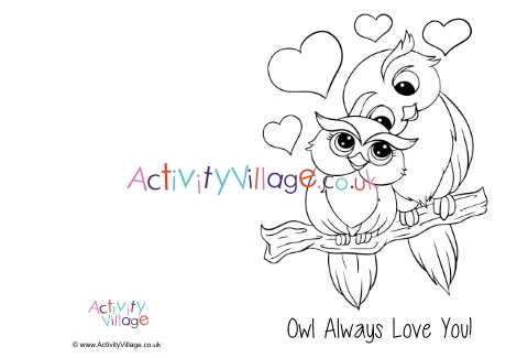 Owl Always Love You colouring card