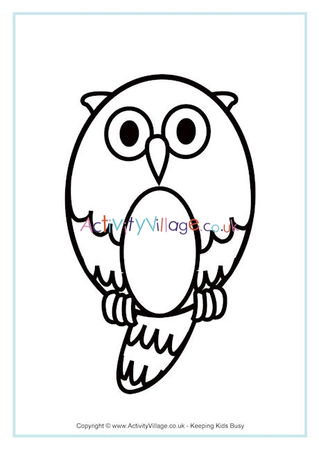 Owl colouring page 2