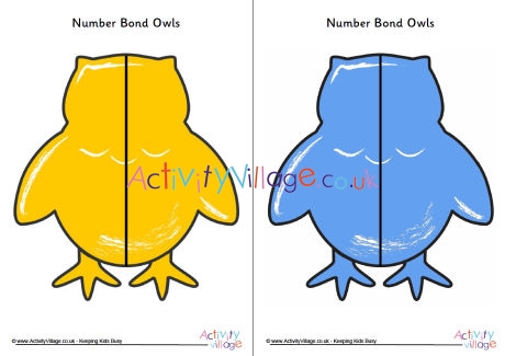 Owl number bonds blank large
