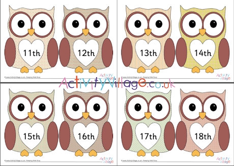 Owl ordinal numbers 11-20
