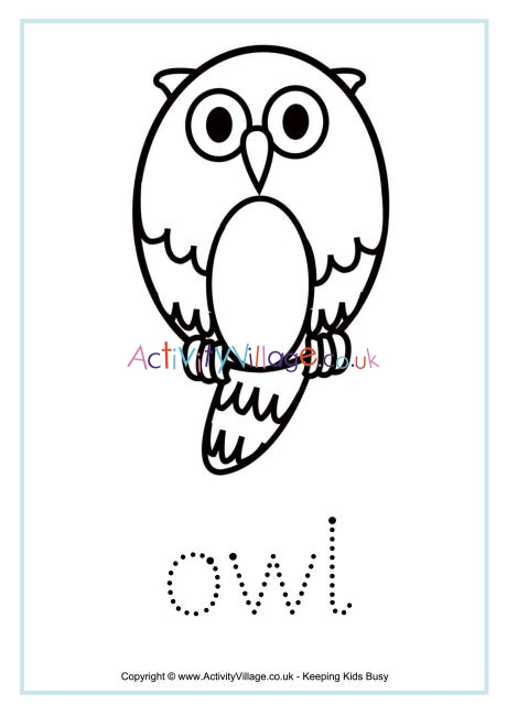 Owl tracing worksheet