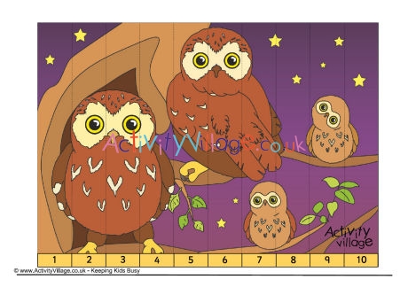 Owls counting jigsaw