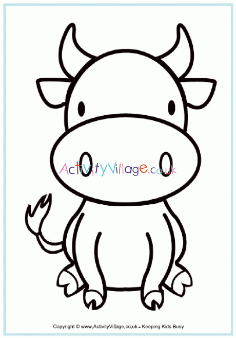 Ox colouring page