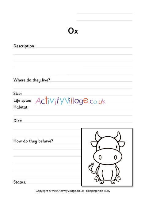 Ox worksheet