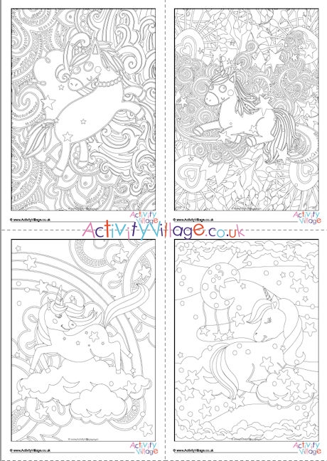 Pack of 12 Unicorn Colouring Pages
