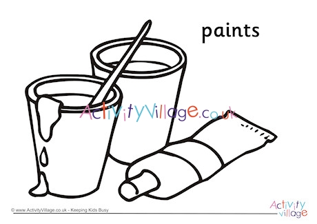 Paints Colouring Page