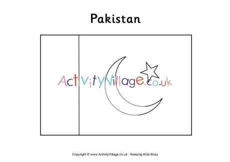 Pakistan flag colouring page