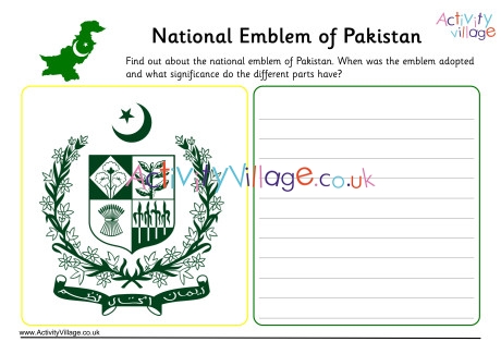 Pakistan National Emblem Worksheet