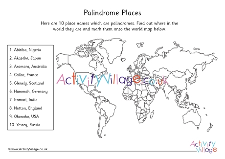 Palindrome places