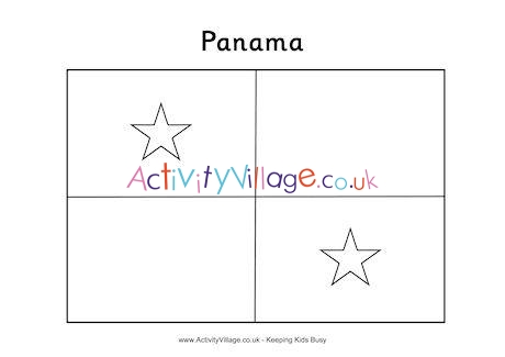 Panama Flag Colouring Page